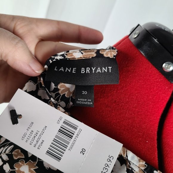 NWT Brown Floral Flutter Sleeve Blouse 20W - Picture 8 of 10